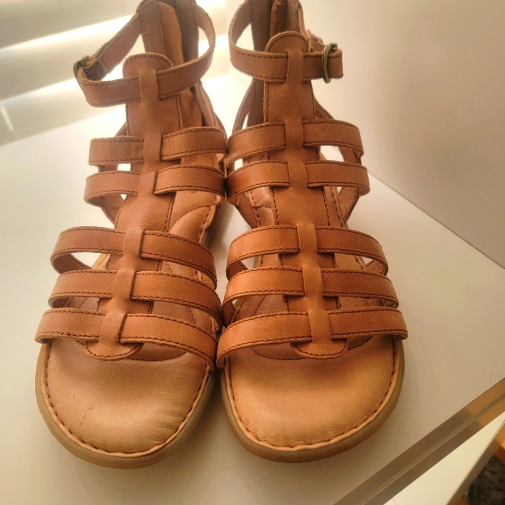 Born Tan Leather Gladiator Sandal